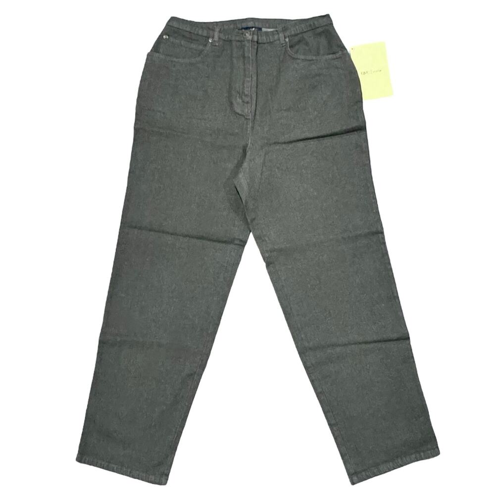 QVC Denim & Co NWT Army Green Jeans size 14 Straight Leg Stretch